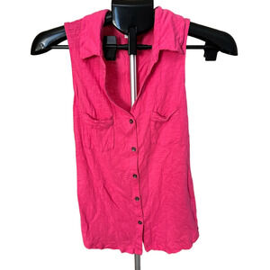 EXPRESS PINK COLLARD BUTTON DOWN TANK TOP